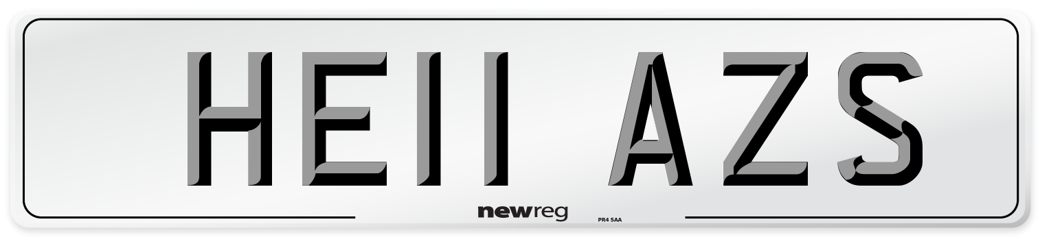 HE11 AZS Number Plate from New Reg